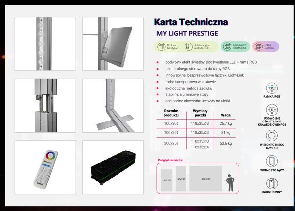Kaseton reklamowy MY LIGHT Prestige 100 x 200 - obrazek 2